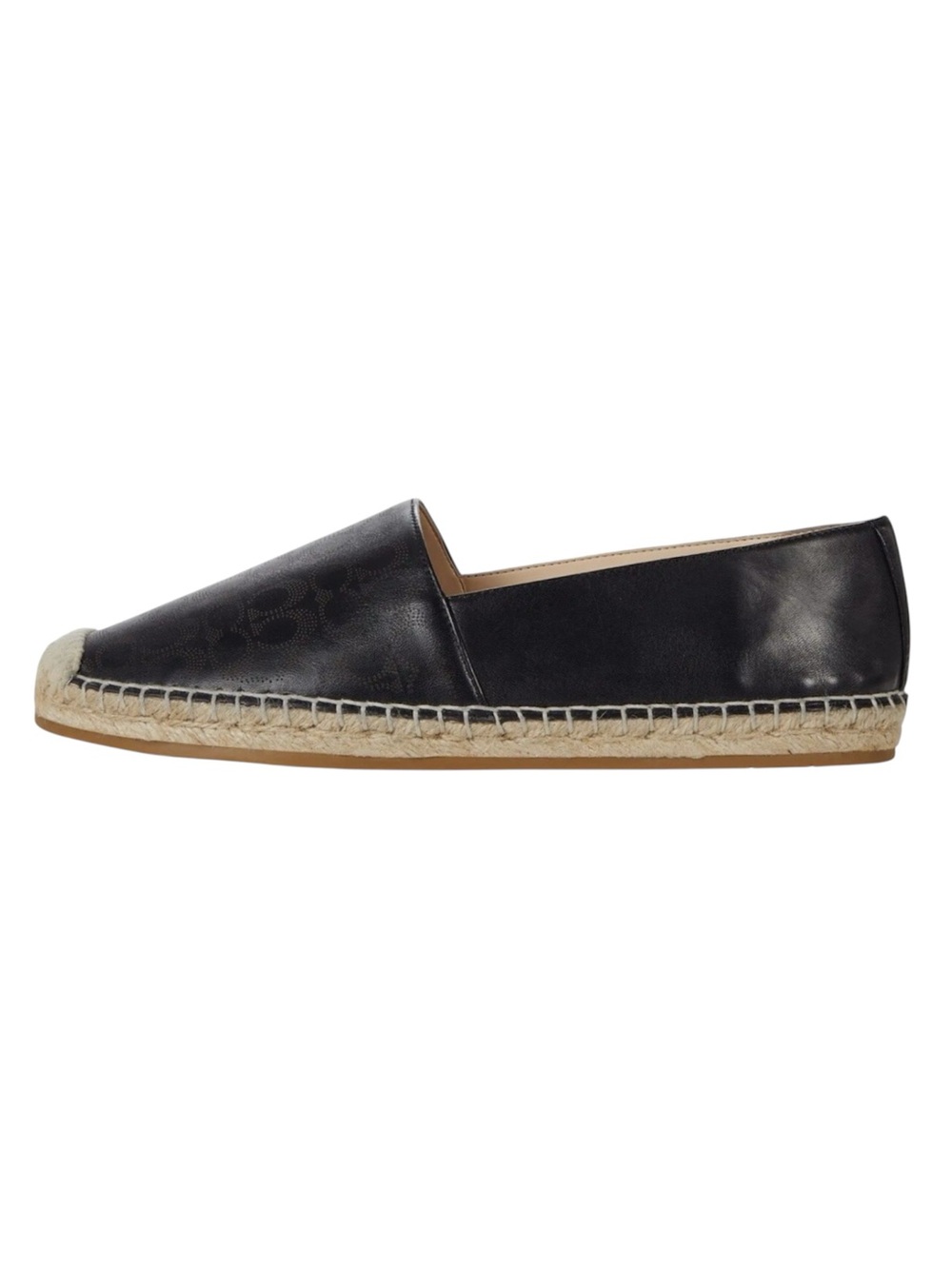 Coach Carley Espadrille Leather Black Women Size 9.5 Designer Slip On Flats Shoe - Picture 3 of 4